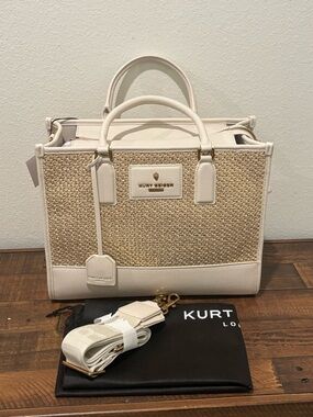 Kurt Geiger Cream & Natural Woven Tote